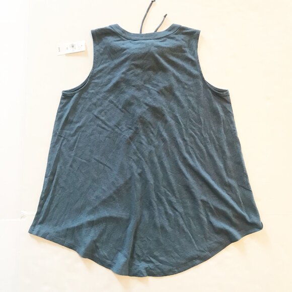 LOFT NWT Blue Ruffle Lace Up Shell Tank Top Blouse Womens XS - Picture 4 of 9